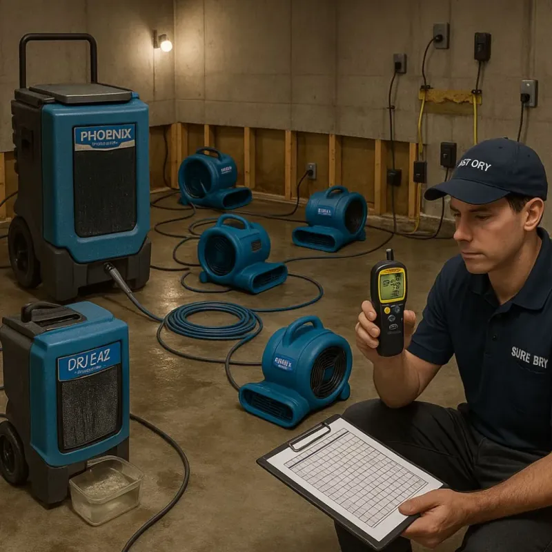Structural Drying and Dehumidification process in Merkel, TX